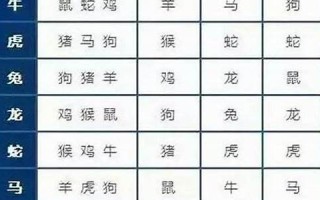 生肖配对查询(生肖配对查询男女婚姻表)