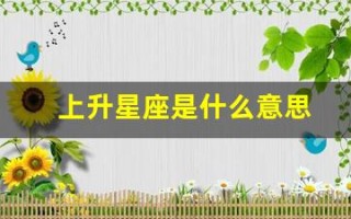 上升星座是什么意思(月亮星座是什么意思)