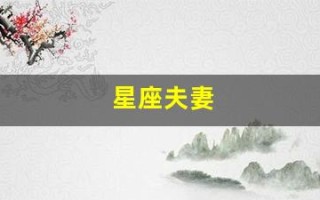 星座夫妻(星座夫妻配对排行榜)