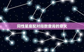 星座配对指数查询(星座配对指数查询app)