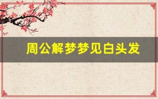 周公解梦梦见白头发(周公解梦梦见白头发白胡子老头什么意思)